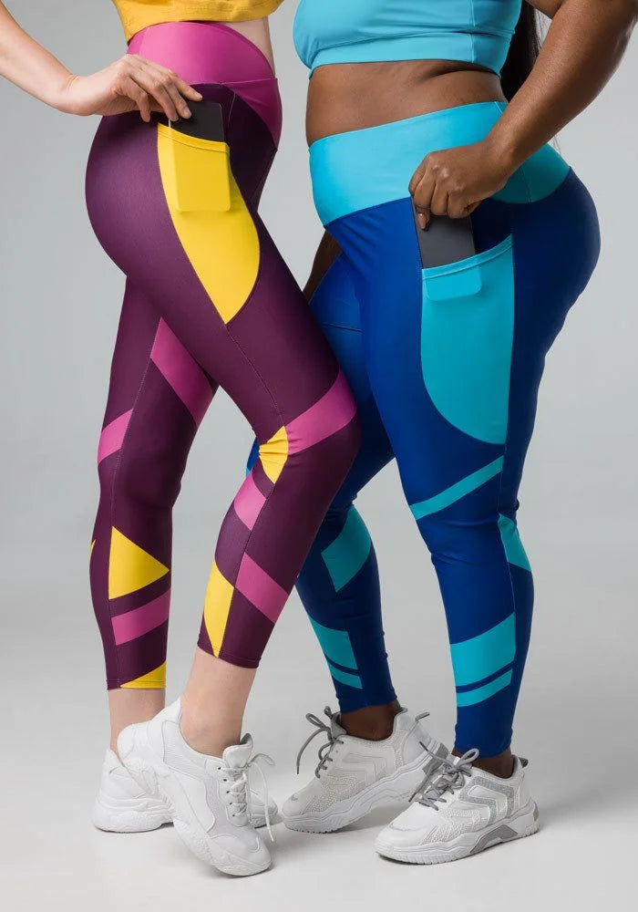All-Over Print Recycled Crossover Leggings with Pockets - yoga