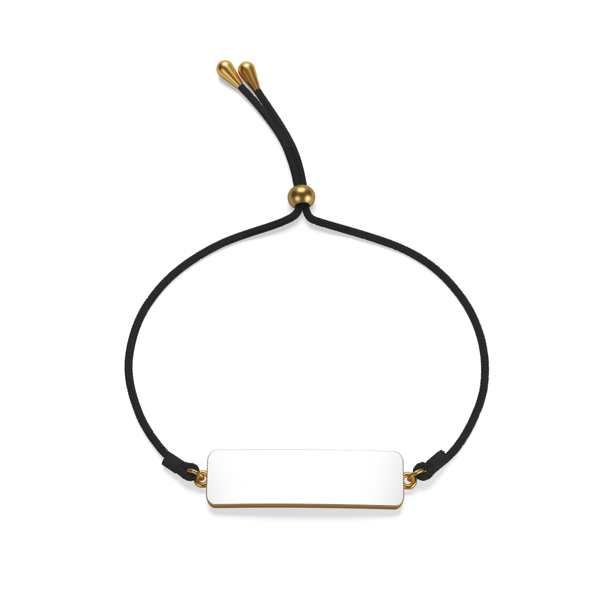 Custom rectangle cord bracelet gold
